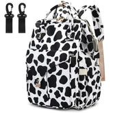 Mimfutu cow print diaper bag backpack with stylish, practical design for on-the-go baby gear.