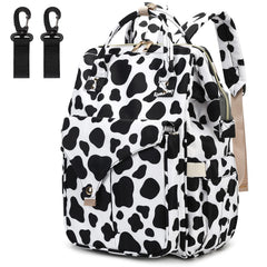 Mimfutu cow print diaper bag backpack with stylish, practical design for on-the-go baby gear.