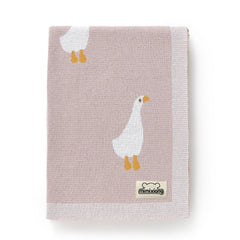 mimixiong baby blanket knit receiving with goose motif for cozy swaddling and stroller rides
