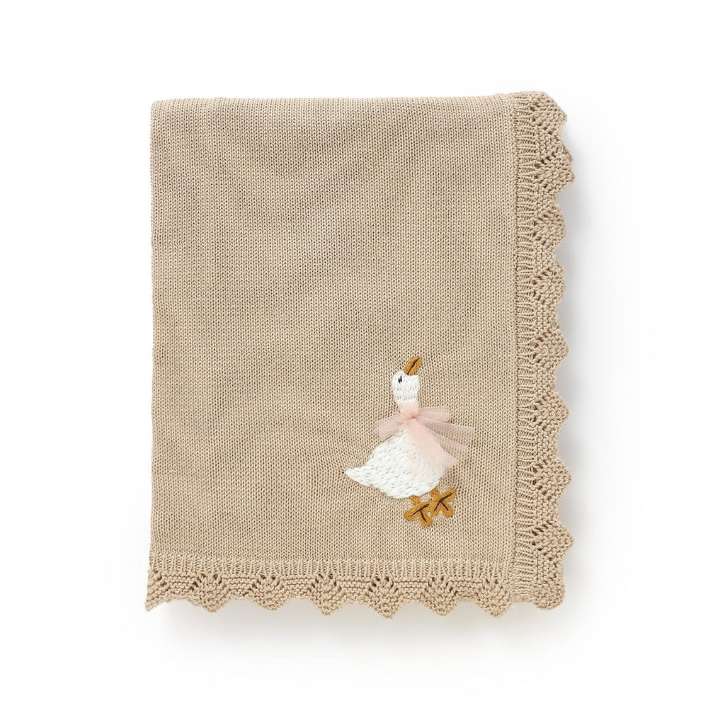 mimixiong cotton baby blanket with embroidered goose offers cozy warmth for baby