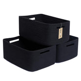 MiniArk large storage baskets 3-pack neatly organized on shelf for easy access.