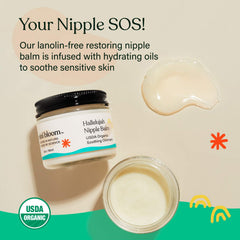 Mini Bloom Hallelujah Balm packaging shows USDA Organic, paraben-free claim