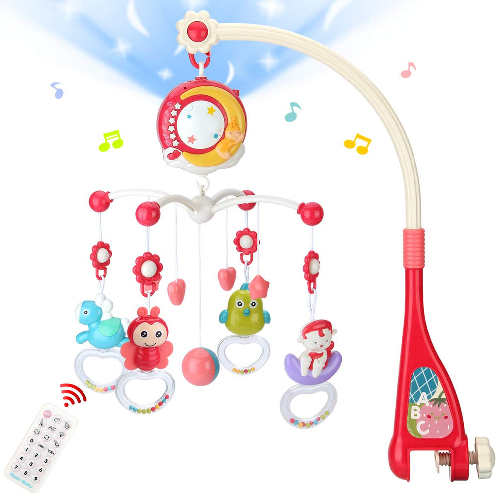 Mini Tudou baby mobile projector with star and cartoon visuals offers soothing bedtime imagery.