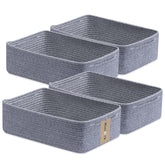 MiniArk large shallow baskets for towels on bathroom shelves.