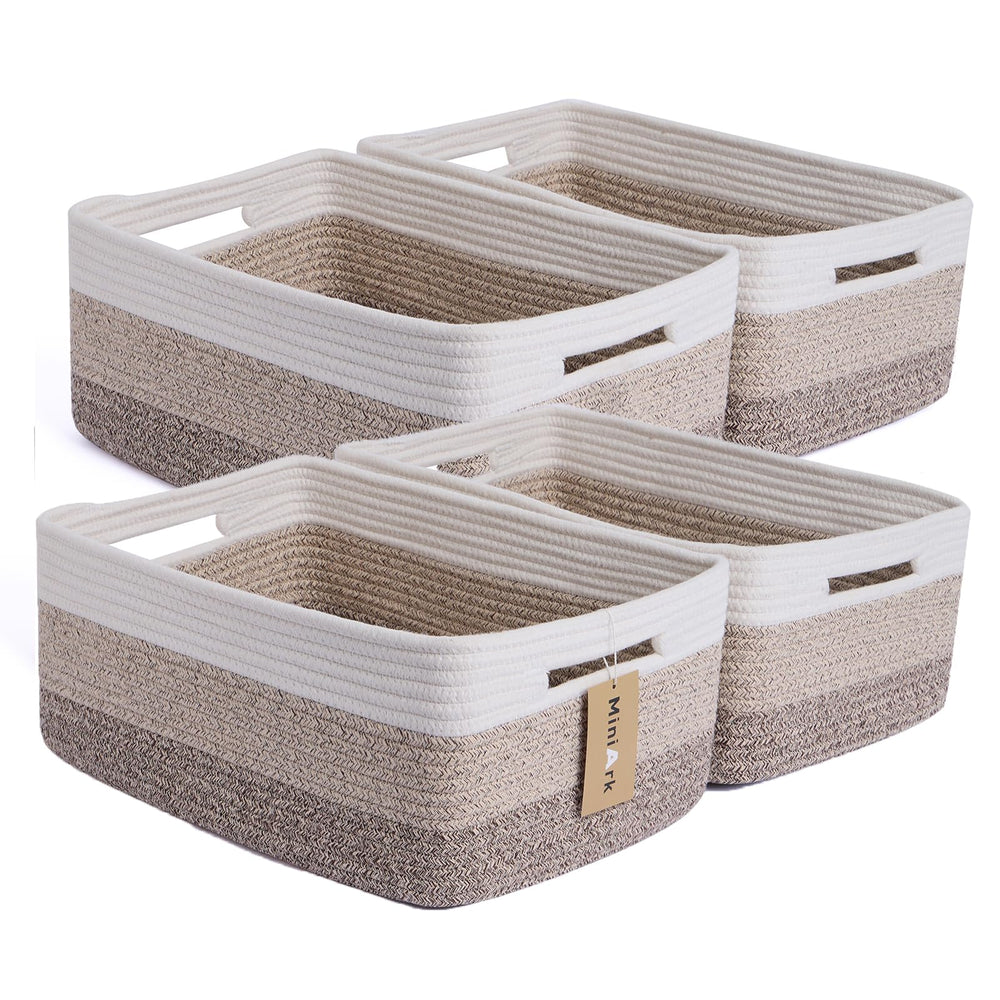 MiniArk large storage basket 17x13x7.5 inches for spacious closet organization.