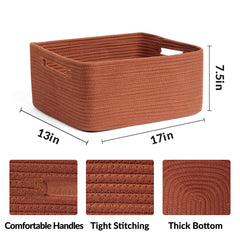 MiniArk basket on closet shelf showing organized clothing with soft cotton rope texture