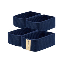 MiniArk small storage baskets in Navy Blue showing compact size for shelves or desks