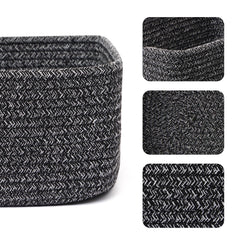 Rectangle cotton rope basket from MiniArk for soft nursery storage.