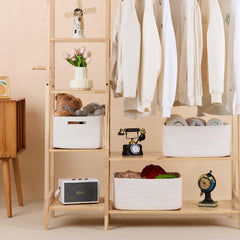 MiniArk baby nursery organizer baskets in soft cotton rope for gentle baby storage
