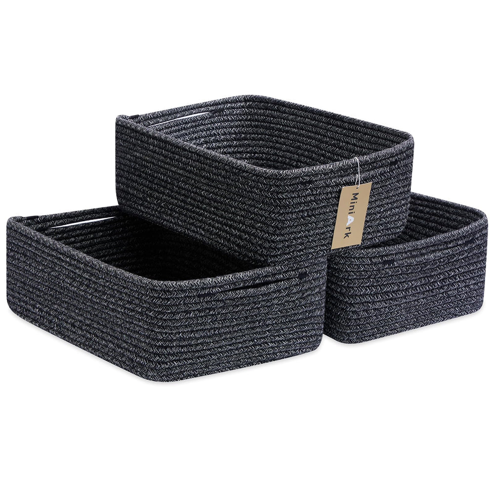 MiniArk bathroom rope basket keeps towels neatly organized