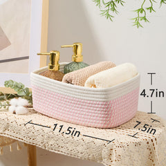 Four MiniArk baskets on a shelf for tidy closet organization.