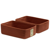 MiniArk large rope-woven basket ideal for towel storage on a shelf.