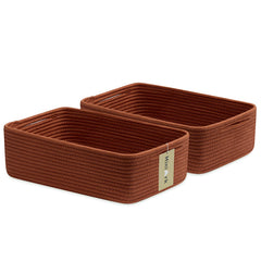 MiniArk large rope-woven basket ideal for towel storage on a shelf.