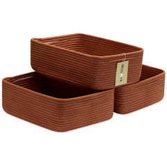 MiniArk large shallow basket front view in red, perfect for organized bathroom storage.