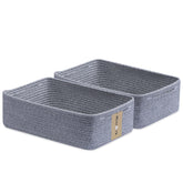 MiniArk large shallow basket in grey, front view ideal for towels and blankets.
