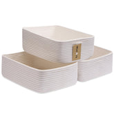 MiniArk large shallow baskets three-pack overview showing versatile towels and toys storage