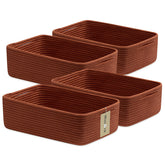 MiniArk large shallow red basket with towels in bathroom for organization