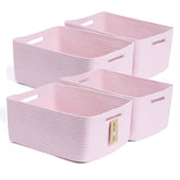 MiniArk large storage baskets folded neatly, showing soft cotton rope and baby-friendly design.