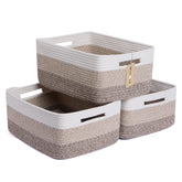 MiniArk large storage baskets in closet setup for easy clothes organization.