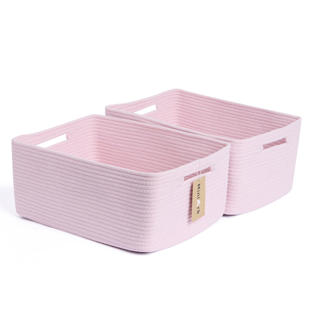 MiniArk large storage baskets on a shelf for easy access and organization.