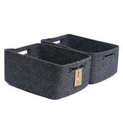 MiniArk large storage baskets on a shelf for clothes and blankets.
