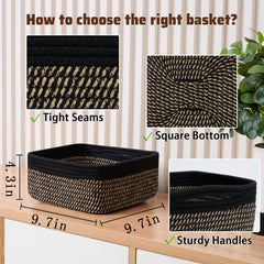MiniArk cosmetics basket adds order to vanity with durable cotton rope.