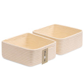 MiniArk small square shallow basket front view ideal for tidying remotes and small items