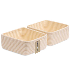 MiniArk small square shallow basket front view ideal for tidying remotes and small items