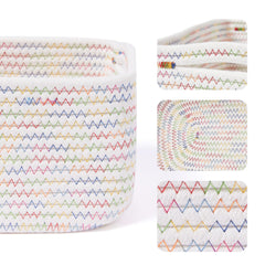MiniArk close-up of soft cotton rope basket showcasing full, durable weave.