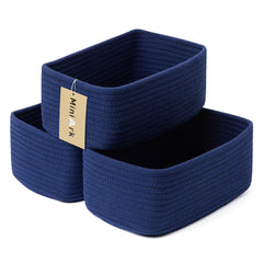 MiniArk navy small storage baskets organize cosmetics and keys neatly on shelves