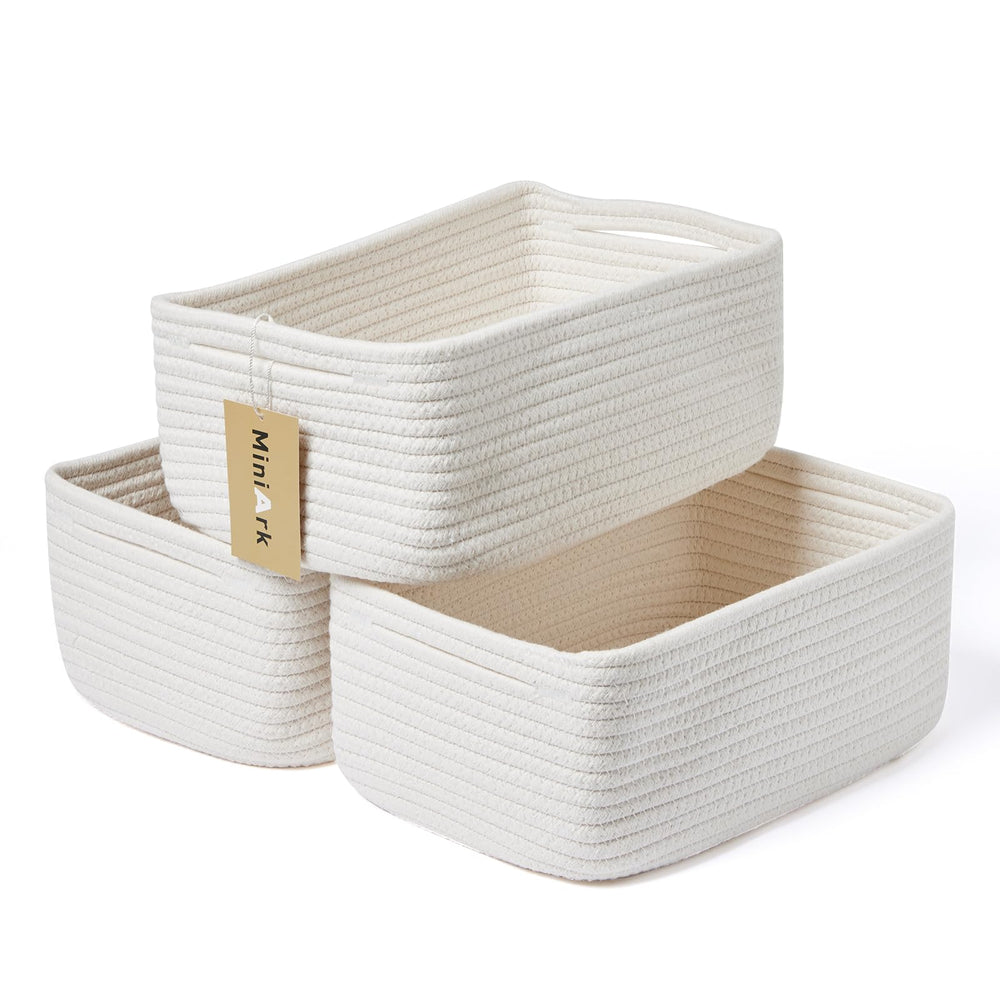 MiniArk small storage baskets in compact 13x8.5x5.1 inch form keep cosmetics organized.