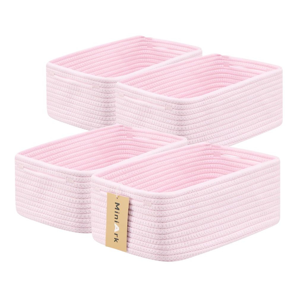 MiniArk small storage baskets in light pink for versatile home organization