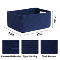 MiniArk soft cotton rope baskets feature a plush texture ideal for nursery shelves.