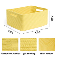MiniArk soft-durable cotton rope basket ensures baby-friendly storage with no sharp edges.
