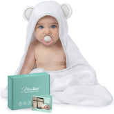 MINIBOO hooded towel soft-touch newborn wrap for gentle post-bath warmth.