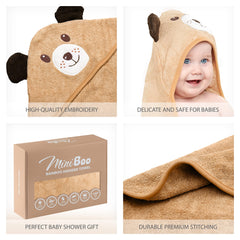 MINIBOO large hooded towel fits newborns to toddlers.