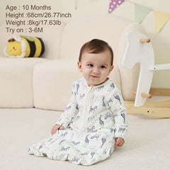 Minicoco newborn sleeping bag with arm access supports safe movement and cozy nights.