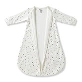 Minicoco sleep sack bubbles pattern offering soft warmth for newborn naps.
