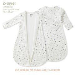 Minicoco wearable blanket long sleeves keeps tiny arms warm during night sleep.