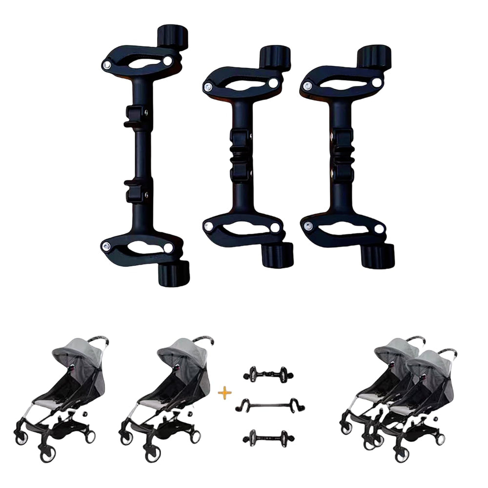 MINILUJIA twin stroller connector enables side-by-side strolling for easier control.