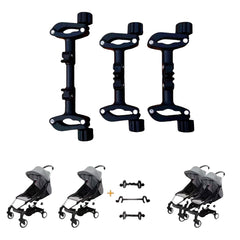 MINILUJIA twin stroller connector enables side-by-side strolling for easier control.