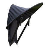 MINIMEIS Sunshade black front view on G4 carrier for shaded comfort.