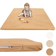 MINISENTIALS padded thick baby play mat top view invites safe exploration and comfort.