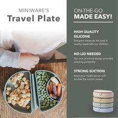 Miniware Silifold two compartments plate for portion control and variety.