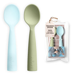 Miniware training spoon Aqua Pistachio set ready for self-feeding