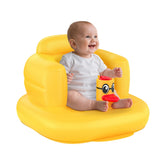 Mink inflatable baby seat front view with duck design supports safe upright seating