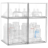 MINMUNJIU baby bottle organizer front view with clear drawers for quick access.
