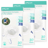 Minne Baby Potty Win 90-count packaging for easy travel storage