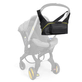 Minne Baby Upperkids Essentials Bag attached to Doona, side view for easy reach