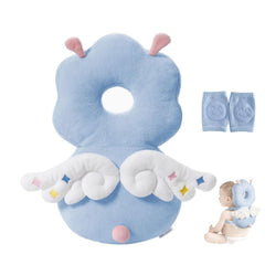 MINOCHI head protector backpack in front view showing protective design for safe crawling.